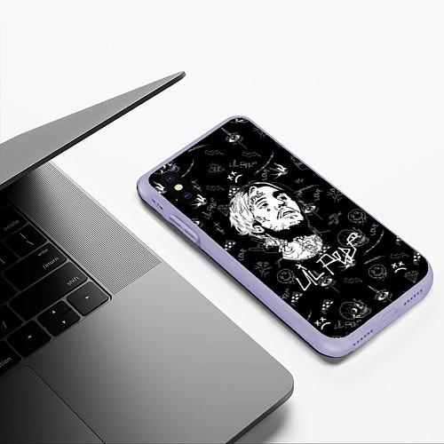 Чехол iPhone XS Max матовый LIL PEEP / 3D-Светло-сиреневый – фото 3