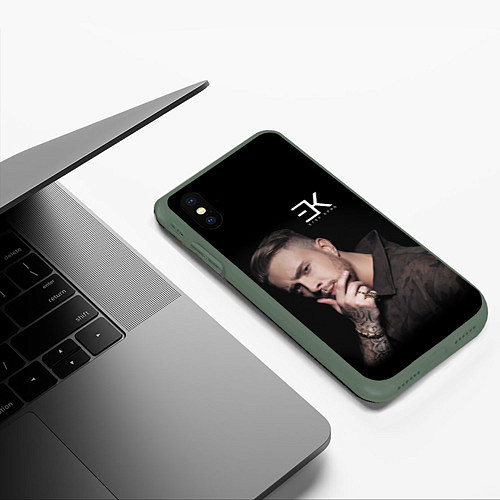 Чехол iPhone XS Max матовый ЕГОР КРИД / 3D-Темно-зеленый – фото 3