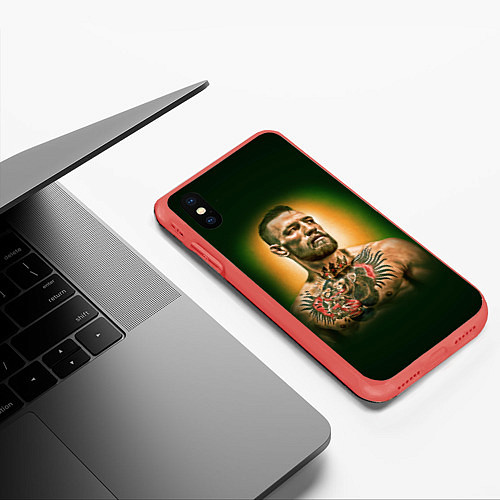 Чехол iPhone XS Max матовый Conor McGregor / 3D-Красный – фото 3