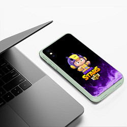 Чехол iPhone XS Max матовый Brawl Stars BEA, цвет: 3D-салатовый — фото 2