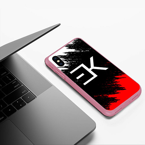 Чехол iPhone XS Max матовый ЕГОР КРИД / 3D-Малиновый – фото 3