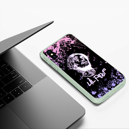 Чехол iPhone XS Max матовый LIL PEEP / 3D-Салатовый – фото 3