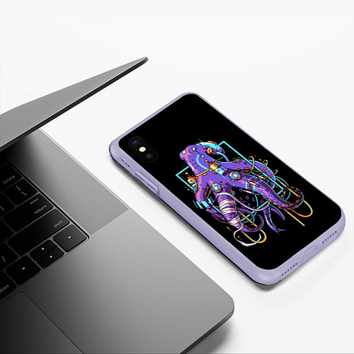 Чехол iPhone XS Max матовый Octopus / 3D-Светло-сиреневый – фото 3