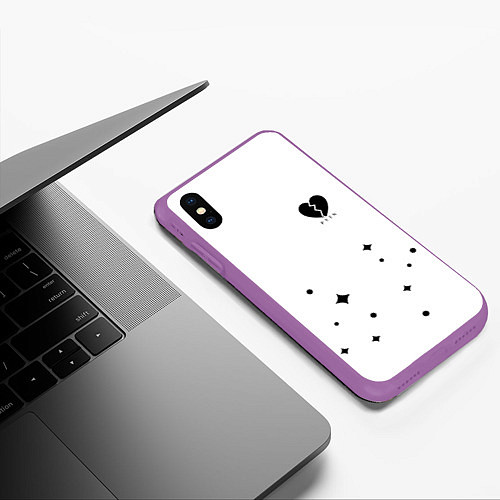 Чехол iPhone XS Max матовый ТИКТОКЕР - PAYTON MOORMEIE / 3D-Фиолетовый – фото 3