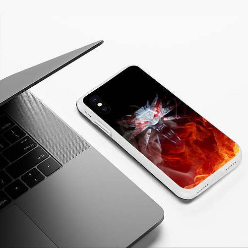 Чехол iPhone XS Max матовый ВЕДЬМАК / 3D-Белый – фото 3
