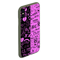 Чехол iPhone XS Max матовый LIL PEEP LOGOBOMBING, цвет: 3D-темно-зеленый — фото 2