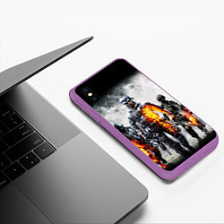 Чехол iPhone XS Max матовый Battlefield, цвет: 3D-фиолетовый — фото 2