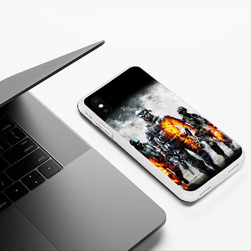 Чехол iPhone XS Max матовый Battlefield / 3D-Белый – фото 3