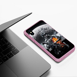 Чехол iPhone XS Max матовый Battlefield, цвет: 3D-розовый — фото 2