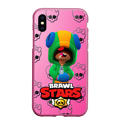 Чехол iPhone XS Max матовый Brawl stars, цвет: 3D-малиновый