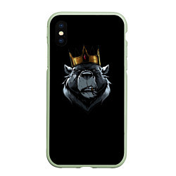 Чехол iPhone XS Max матовый King, цвет: 3D-салатовый