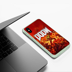 Чехол iPhone XS Max матовый DOOM, цвет: 3D-салатовый — фото 2