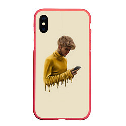 Чехол iPhone XS Max матовый Lil Peep, цвет: 3D-красный