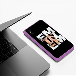 Чехол iPhone XS Max матовый Eminem, цвет: 3D-фиолетовый — фото 2