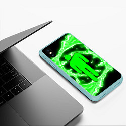 Чехол iPhone XS Max матовый BILLIE EILISH, цвет: 3D-мятный — фото 2