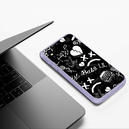 Чехол iPhone XS Max матовый LIL PEEP / 3D-Светло-сиреневый – фото 3