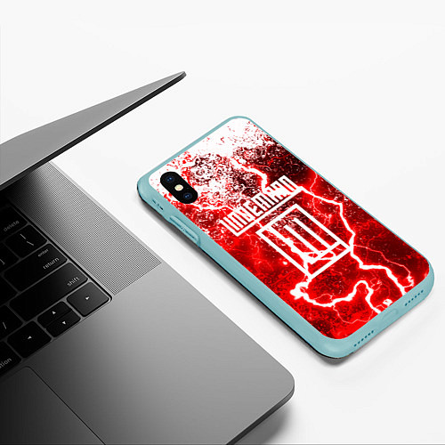 Чехол iPhone XS Max матовый LINDEMANN / 3D-Мятный – фото 3