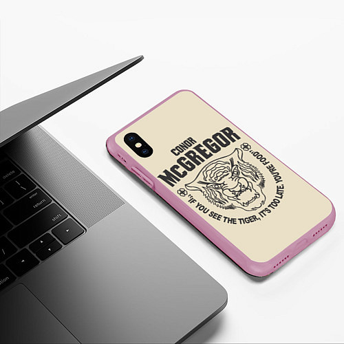 Чехол iPhone XS Max матовый Conor McGregor / 3D-Розовый – фото 3