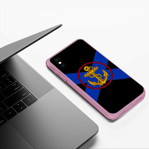 Чехол iPhone XS Max матовый ВМФ / 3D-Розовый – фото 3