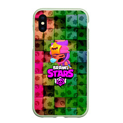 Чехол iPhone XS Max матовый BRAWL STARS SANDY, цвет: 3D-салатовый