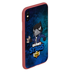 Чехол iPhone XS Max матовый Brawl Stars CROW, цвет: 3D-красный — фото 2