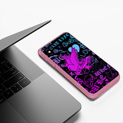 Чехол iPhone XS Max матовый LIL PEEP, цвет: 3D-малиновый — фото 2