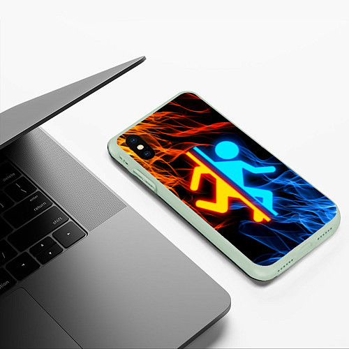 Чехол iPhone XS Max матовый PORTAL / 3D-Салатовый – фото 3