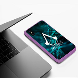 Чехол iPhone XS Max матовый ASSASSINS CREED, цвет: 3D-фиолетовый — фото 2