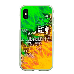 Чехол iPhone XS Max матовый BILLIE EILISH, цвет: 3D-салатовый