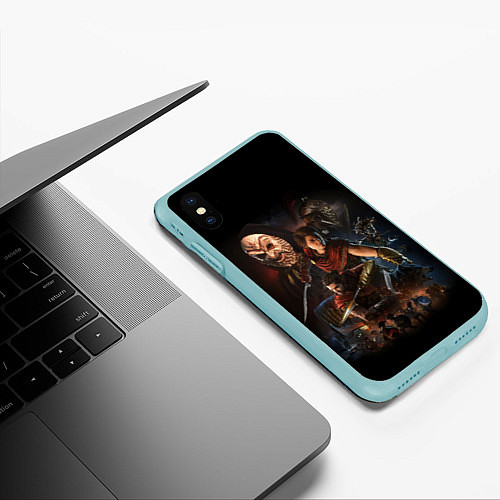 Чехол iPhone XS Max матовый ASSASSINS CREED / 3D-Мятный – фото 3