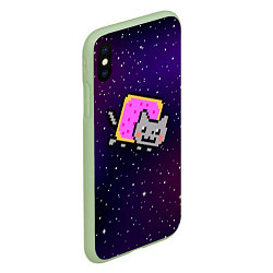 Чехол iPhone XS Max матовый Nyan Cat, цвет: 3D-салатовый — фото 2