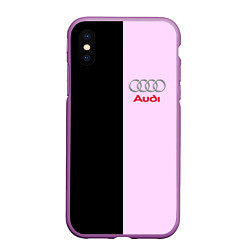 Чехол iPhone XS Max матовый AUDI, цвет: 3D-фиолетовый