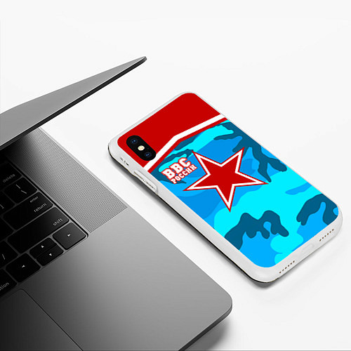 Чехол iPhone XS Max матовый ВВС России / 3D-Белый – фото 3