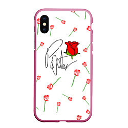 Чехол iPhone XS Max матовый Payton Moormeier: White Style, цвет: 3D-малиновый