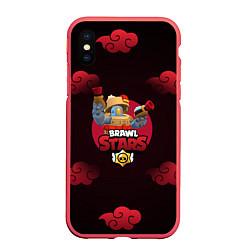 Чехол iPhone XS Max матовый Brawl Stars Dumpling Darryl, цвет: 3D-красный