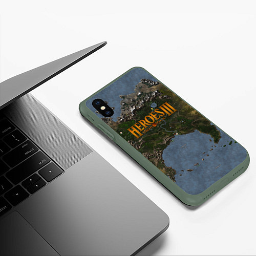 Чехол iPhone XS Max матовый ГЕРОИ 3 / 3D-Темно-зеленый – фото 3
