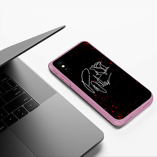 Чехол iPhone XS Max матовый Payton Moormeier: Black Style / 3D-Розовый – фото 3