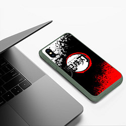 Чехол iPhone XS Max матовый KIMETSU NO YAIBA, цвет: 3D-темно-зеленый — фото 2