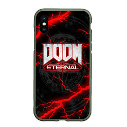 Чехол iPhone XS Max матовый DOOM ETERNAL, цвет: 3D-темно-зеленый