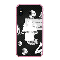 Чехол iPhone XS Max матовый WATCH DOGS 2, цвет: 3D-розовый