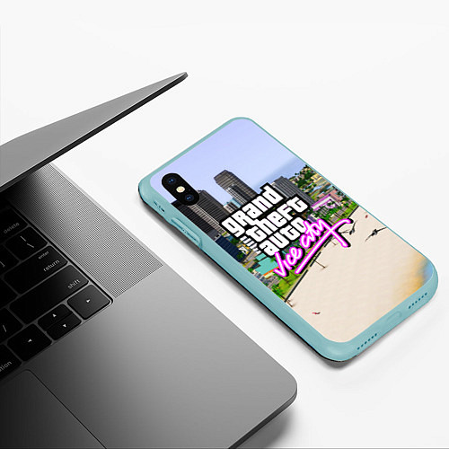 Чехол iPhone XS Max матовый GTA REDUX 2020 / 3D-Мятный – фото 3