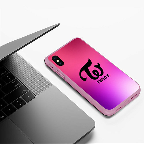 Чехол iPhone XS Max матовый TWICE / 3D-Розовый – фото 3