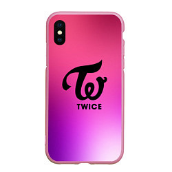 Чехол iPhone XS Max матовый TWICE, цвет: 3D-розовый