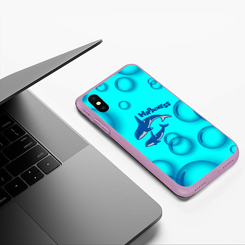 Чехол iPhone XS Max матовый Рыбки счастья / 3D-Сиреневый – фото 3
