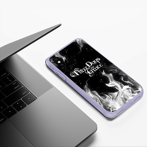 Чехол iPhone XS Max матовый Three Days Grace / 3D-Светло-сиреневый – фото 3