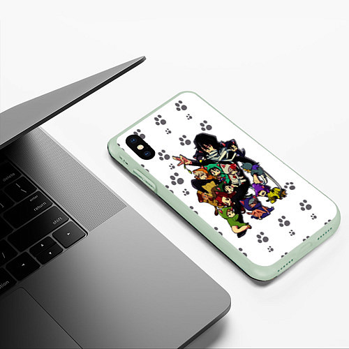 Чехол iPhone XS Max матовый Моя Геройская Академия / 3D-Салатовый – фото 3