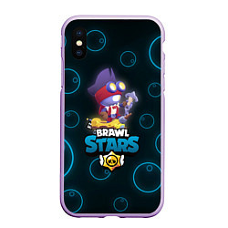 Чехол iPhone XS Max матовый Brawl Stars Captain Carl