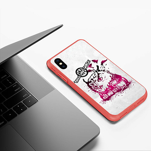 Чехол iPhone XS Max матовый Three days grace / 3D-Красный – фото 3