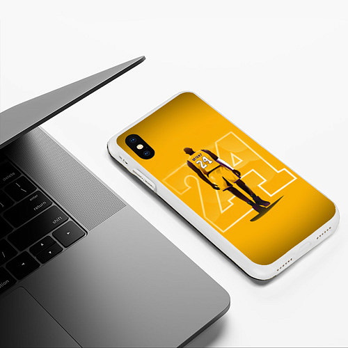 Чехол iPhone XS Max матовый Kobe Bryant / 3D-Белый – фото 3