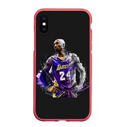 Чехол iPhone XS Max матовый Kobe Bryant, цвет: 3D-красный